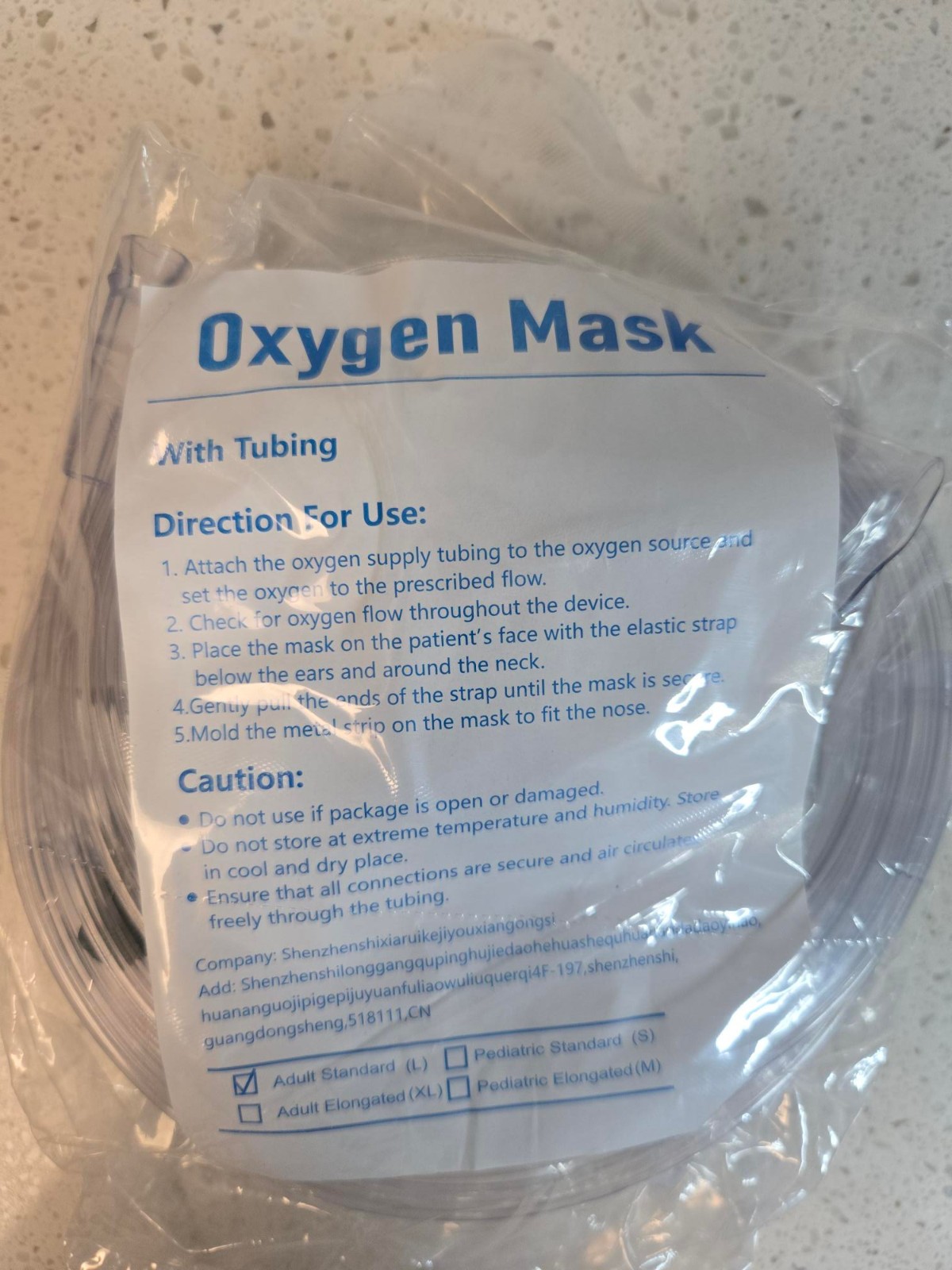 2 Pack Oxygen Mask for Face Adult and Child Tube & Adjustable Elastic Strap