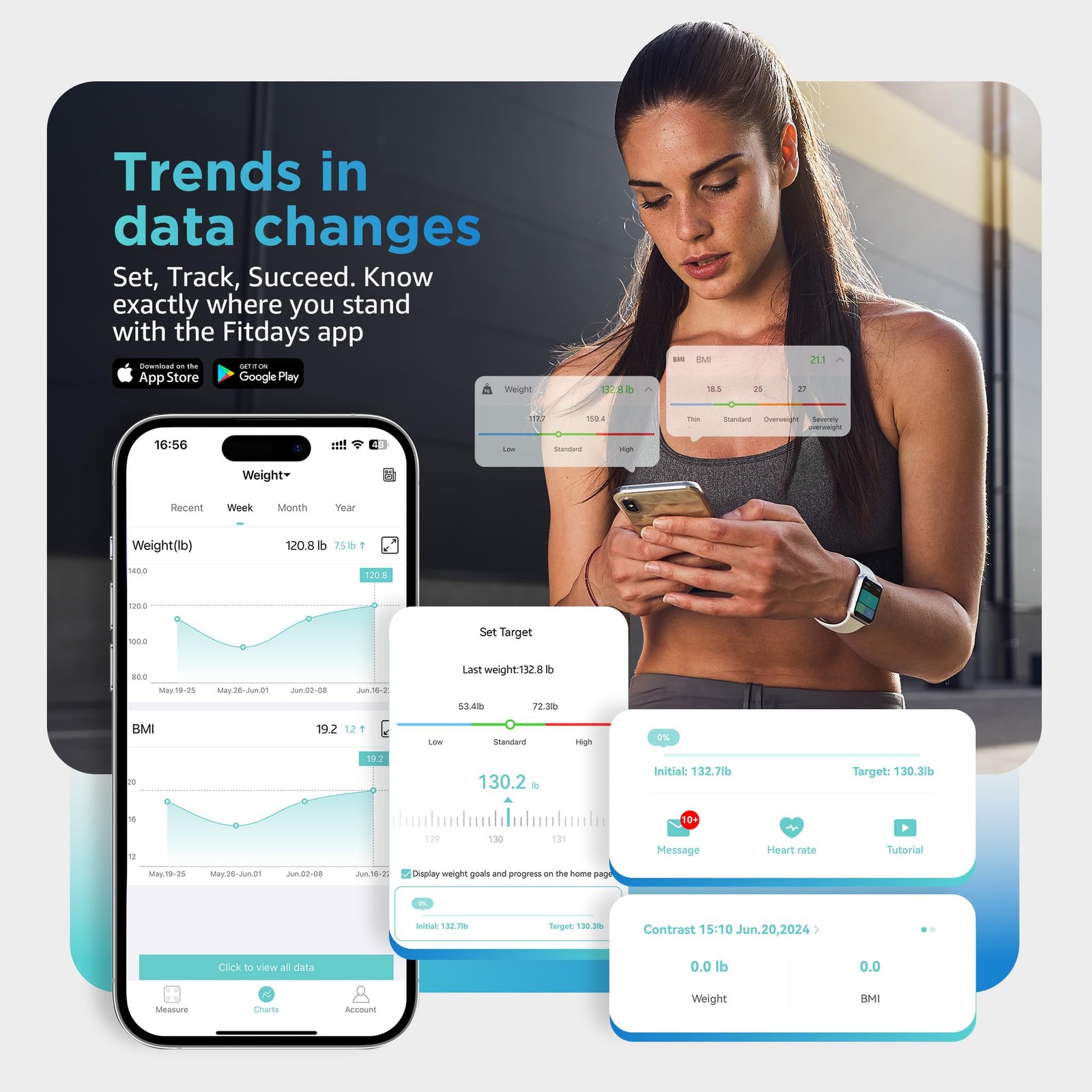 Smart Body Fat Scale Bluetooth 8 Electrode BMI Digital Bathroom Posture Weight