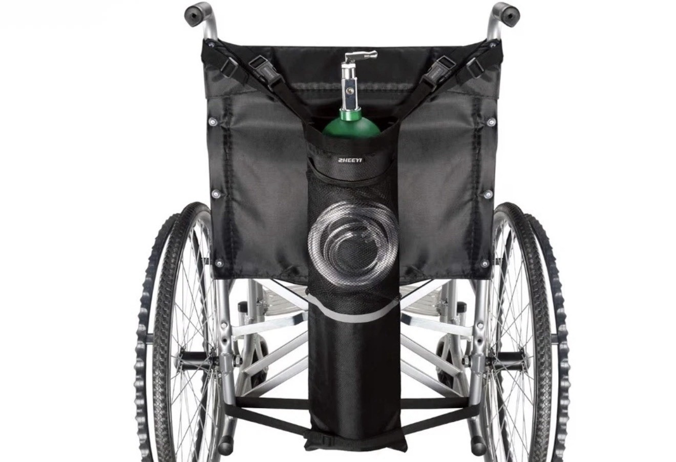 Zheeyi Oxygen Nylon Cylinder Carrying Bag with Buckles Fits Any Wheelchair New