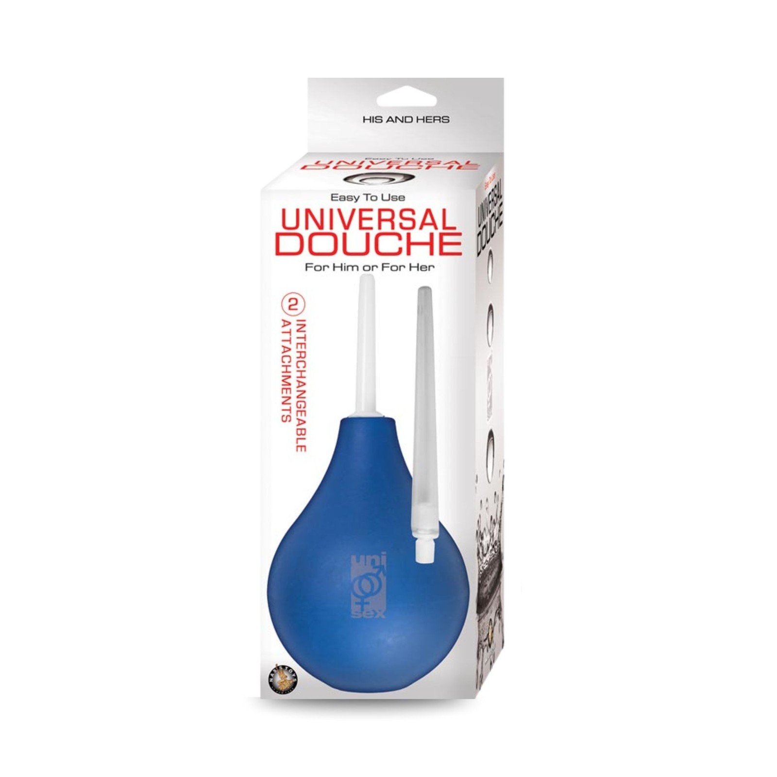Universal Anal Douche Enema Vaginal Cleansing System with 2 Nozzle Attachment