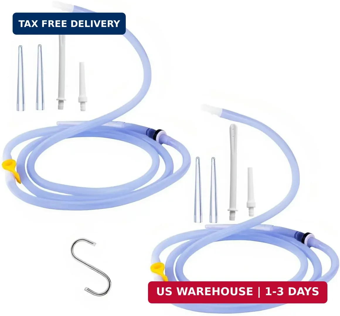 Enema Kit Replacement Part(2-Piece Set) Silicone Enema Hose Colon Cleansing Acce