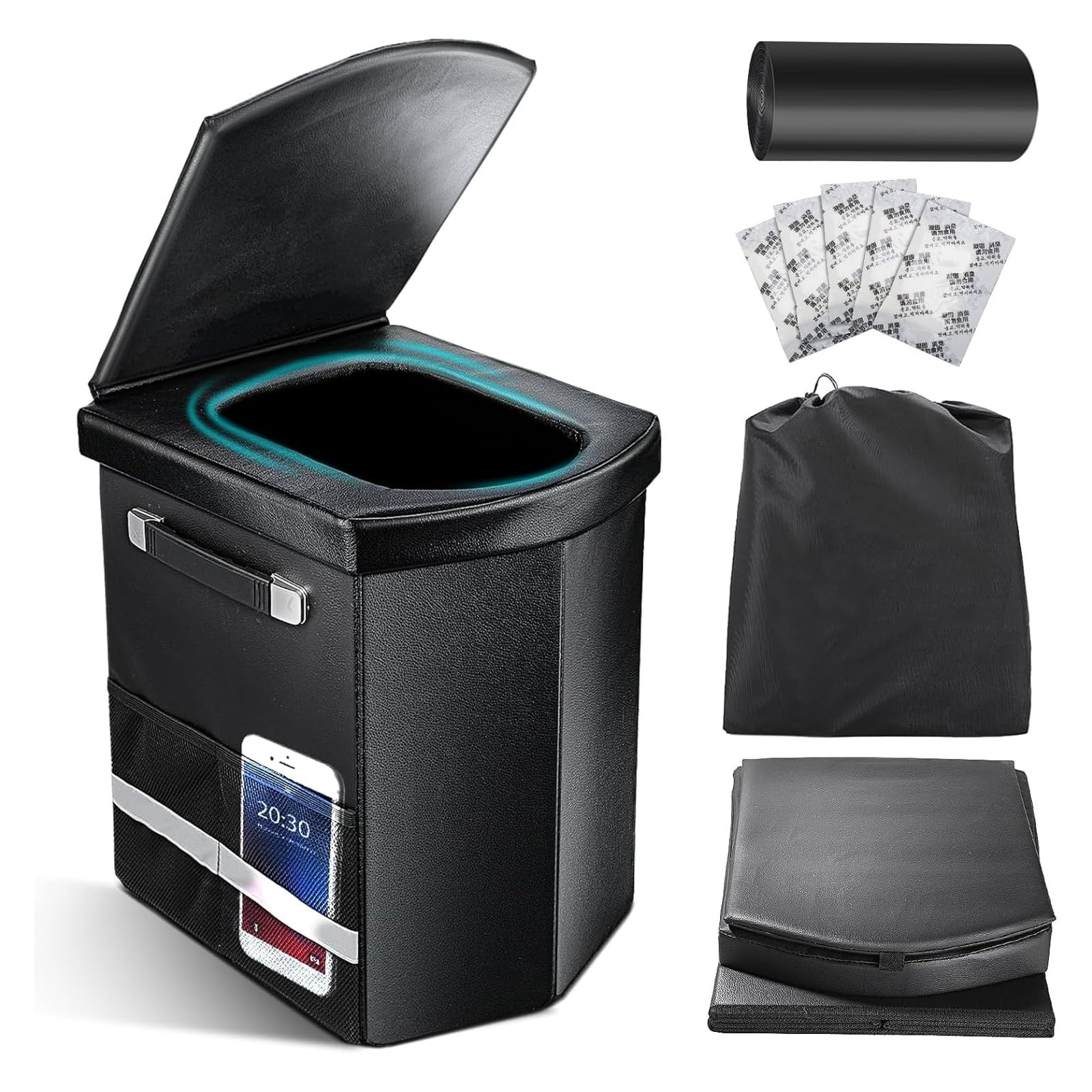 2026 Upgraded XL Portable Toilet for Adults,Tall Camping Large, Black