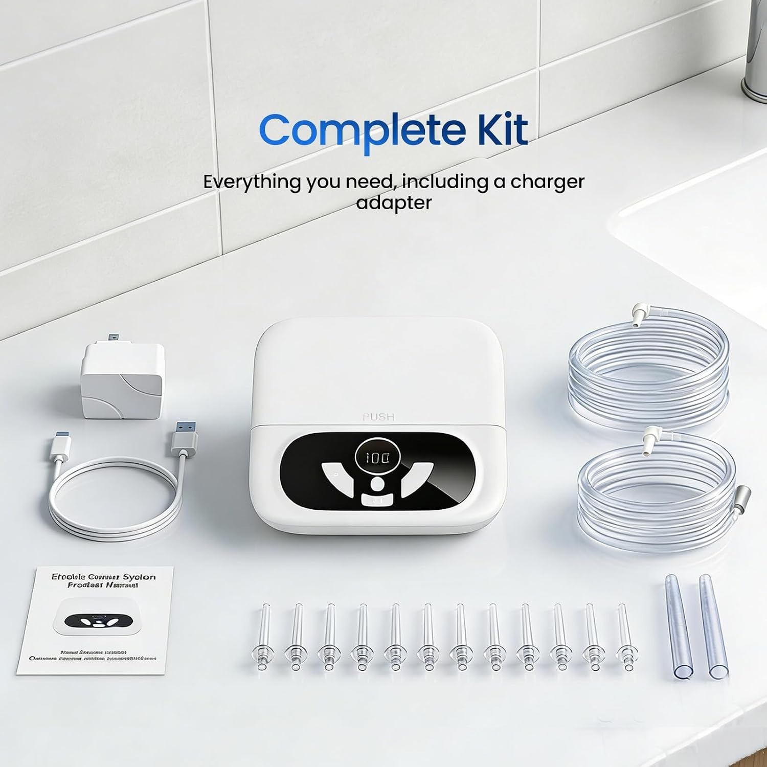 Portable Electric Enema System with UVC Cleaning and Adjustable Pressure Options