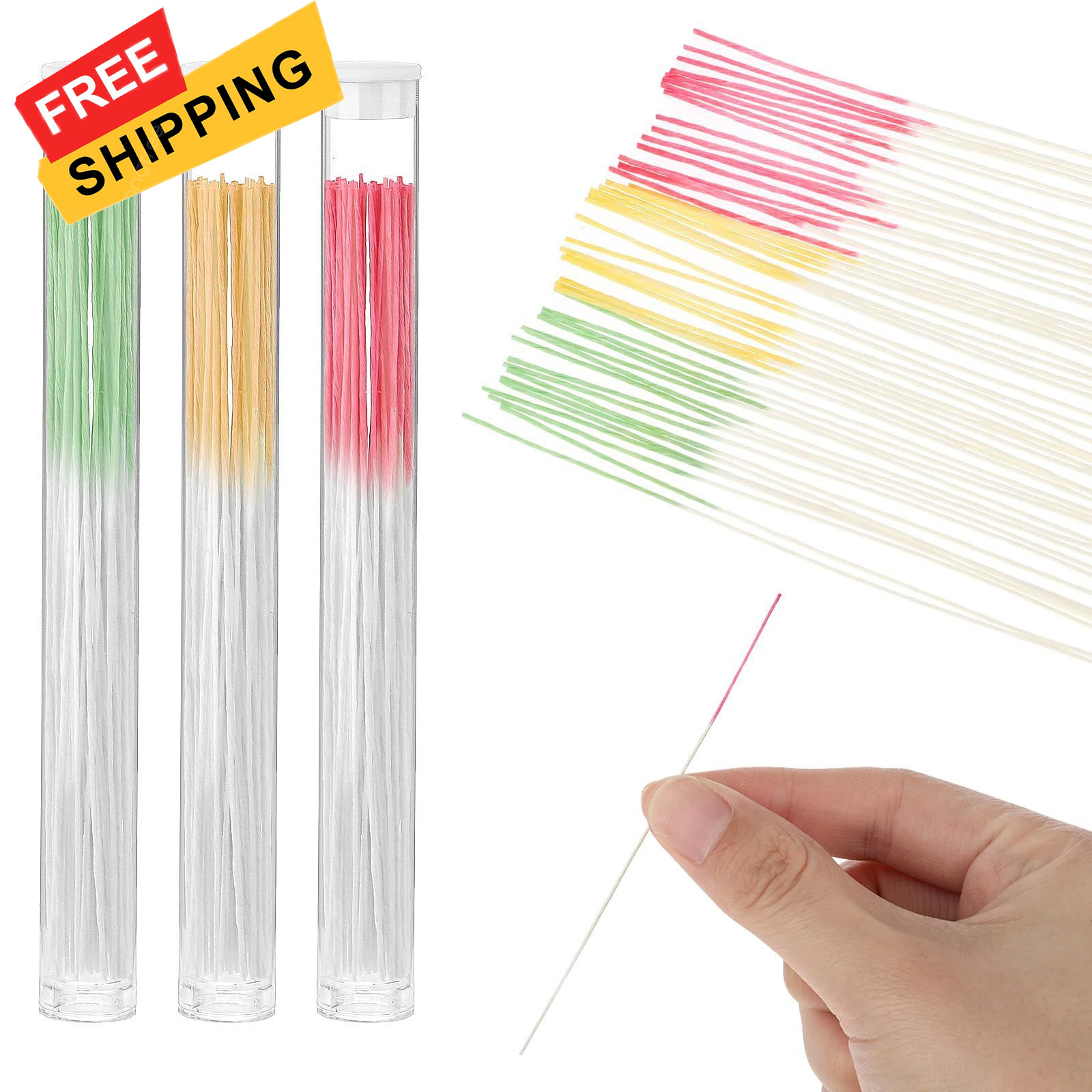 180 Pcs Ear Hole Cleaner Piercing Floss Disposable Earring 3 Colors