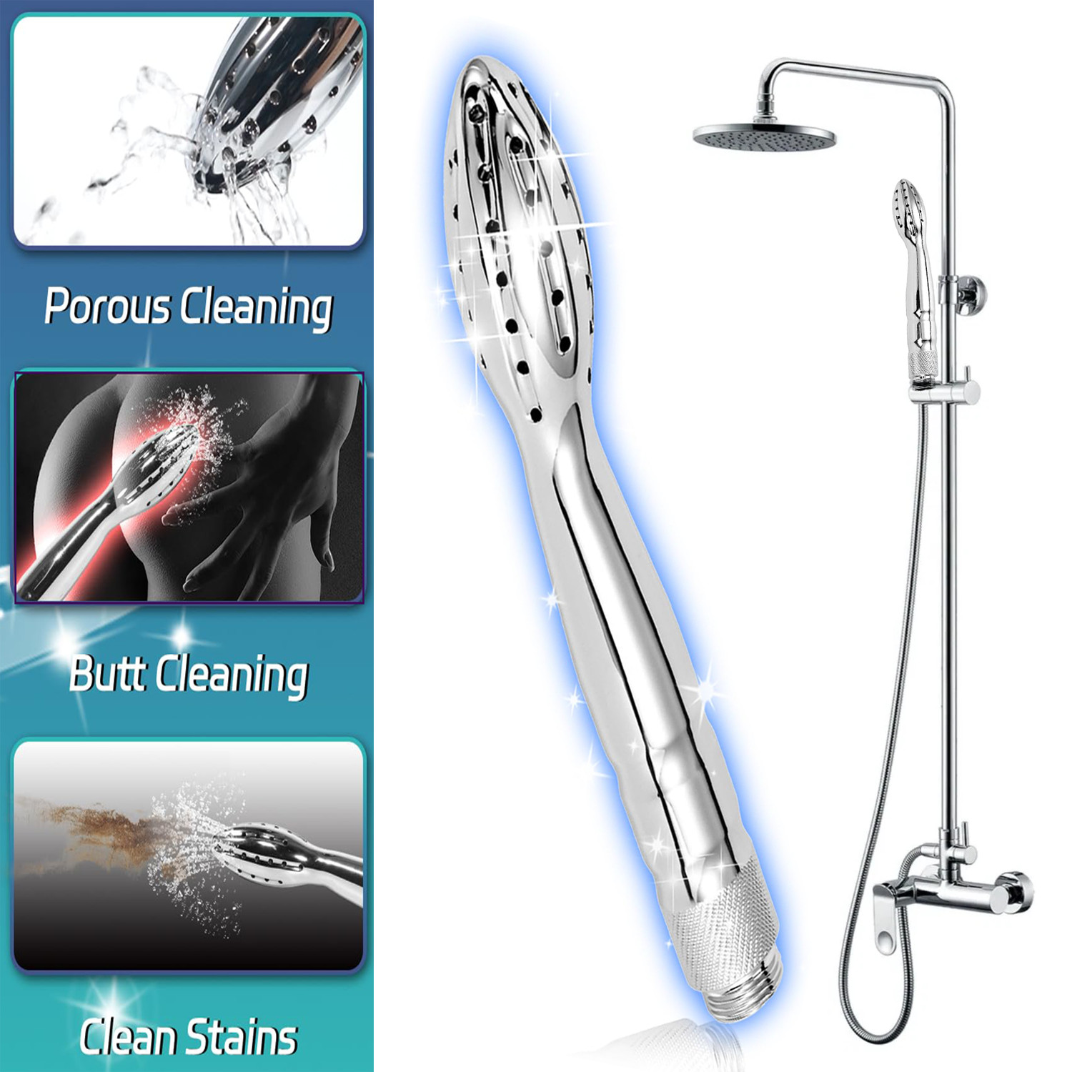 Metal Shower Cleansing Kit Vaginal Anal Enema Colon Douche Enema System Colonic