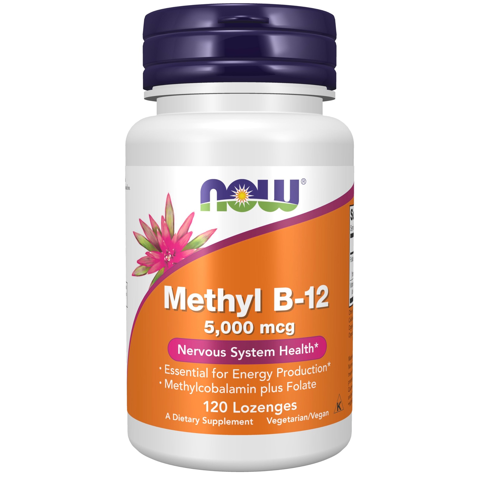 Methyl B 12 5000 mcg Methylcobalamin 120 Lozenges NOW Foods Supplements