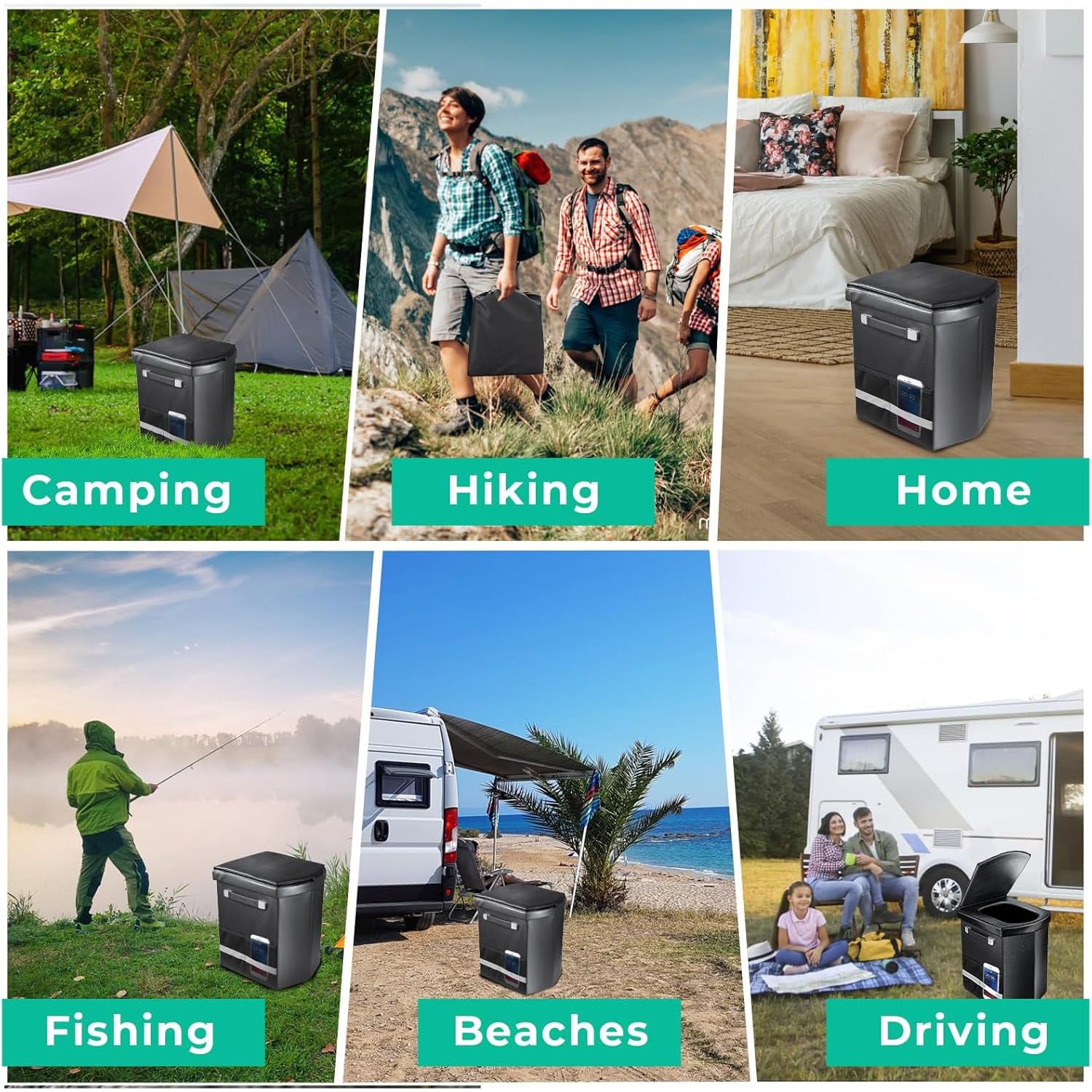 2026 Upgraded XL Portable Toilet for Adults,Tall Camping Large, Black