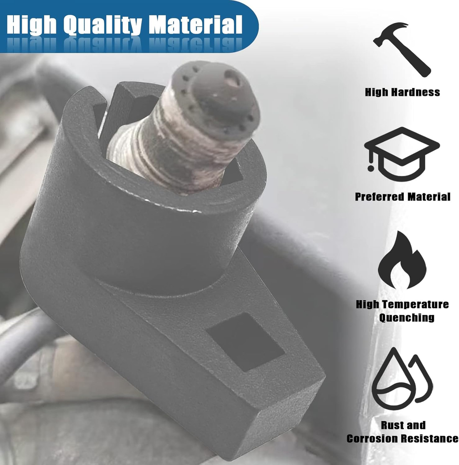 Oxygen Sensor Socket Offset Wrench Remover Tool 3/8 Inch Drive 7/8 Inch 22mm