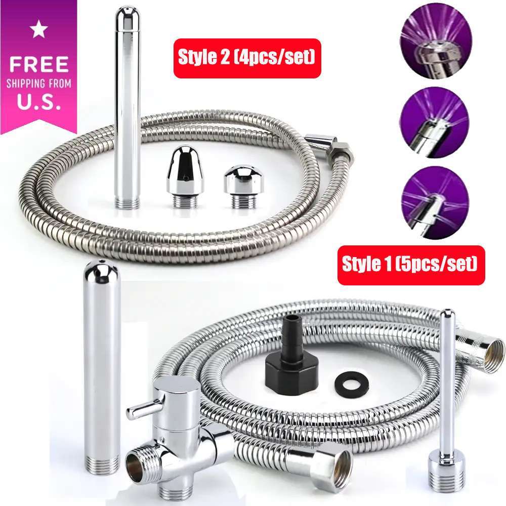 Metal Shower Cleansing Kit Vaginal Anal Enema Colon Douche Enema System Colonic