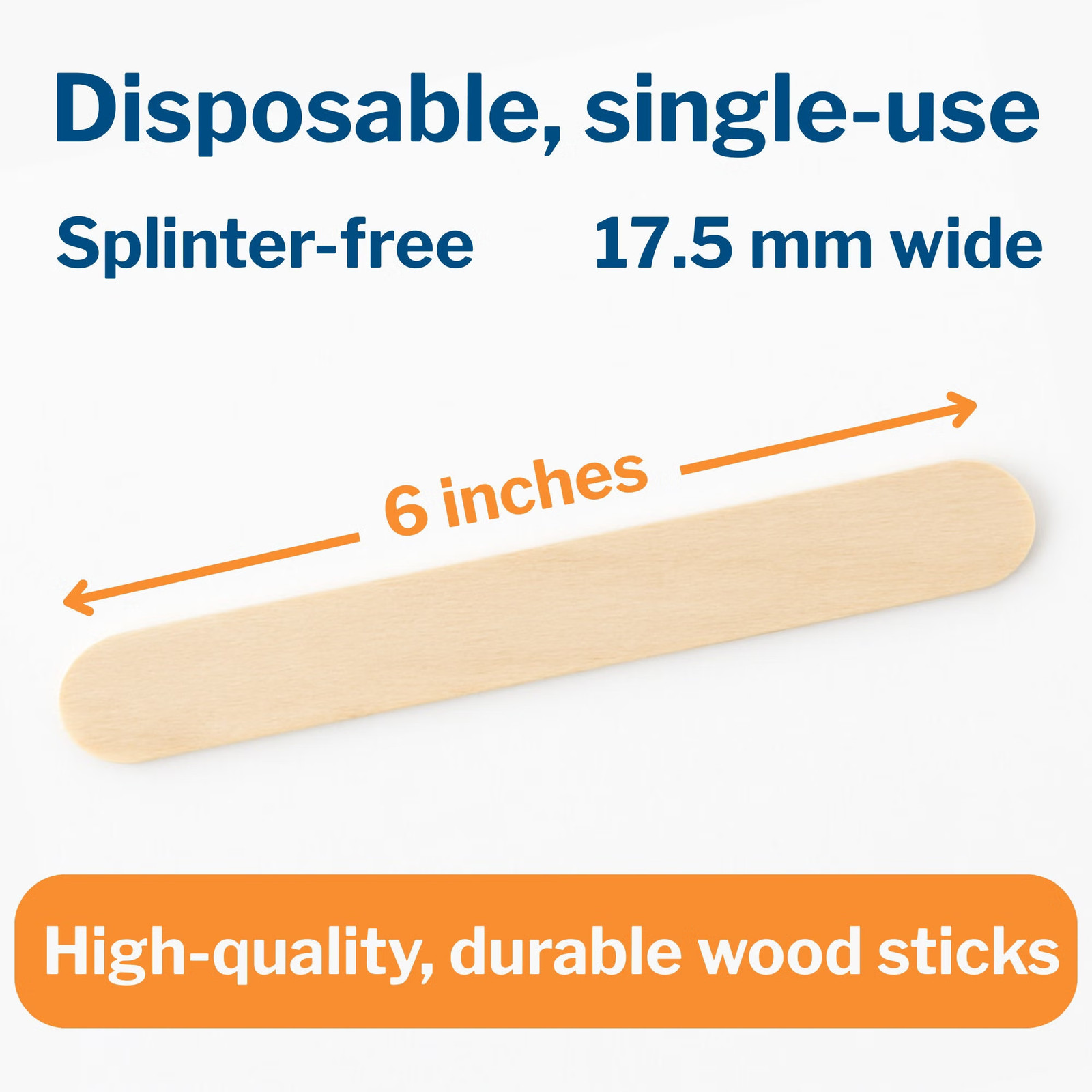 1000 Wood Tongue Depressors 6” Wooden Jumbo Popsicle Craft Tattoo Waxing Sticks