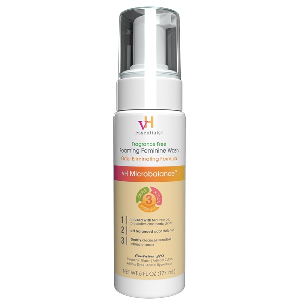 Foaming Feminine Wash 6 Fl Oz pH Balanced Fragrance Free vH essentials Natural
