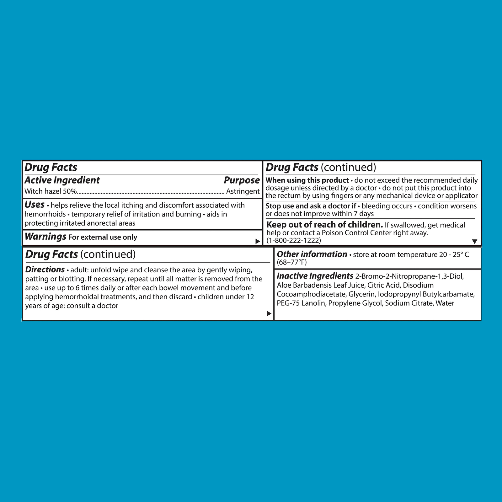 New Pack Equate Flushable Hemorrhoidal Medicated Wipes – Witch Hazel 50%, 48 Ct