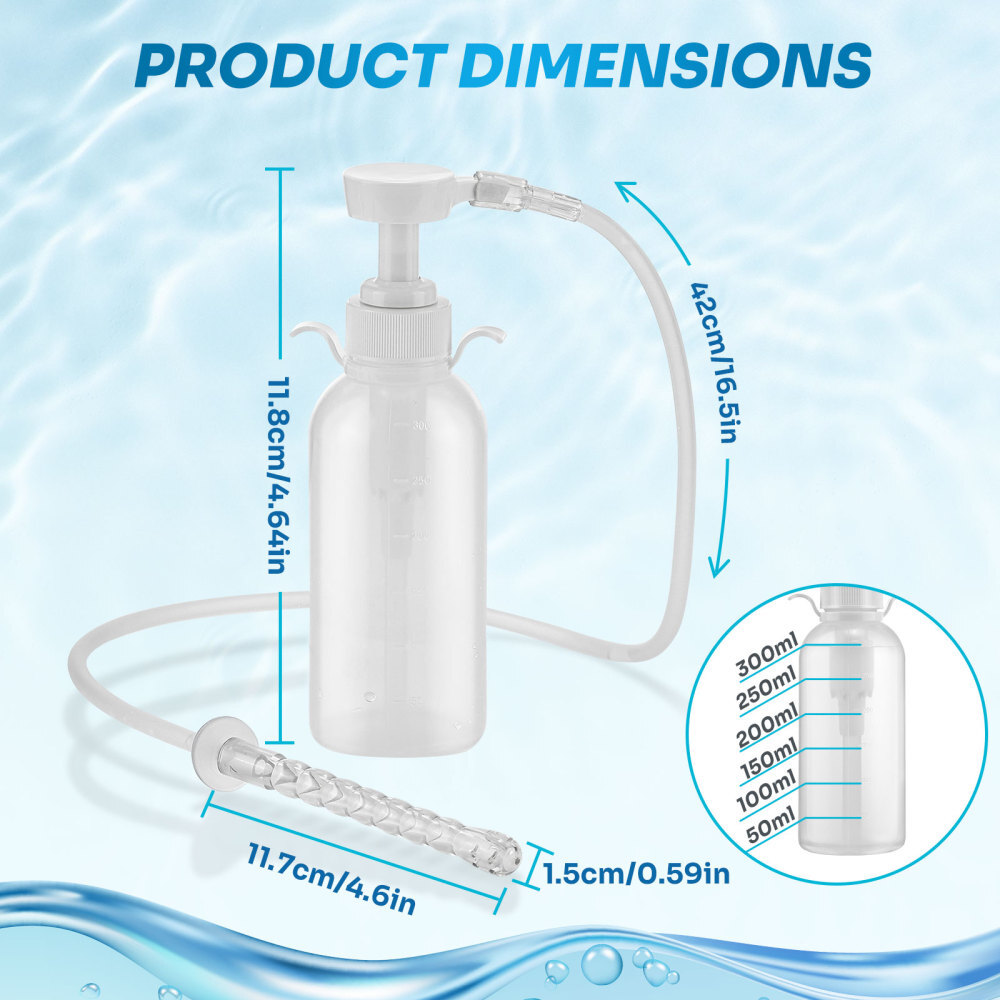 300 ml Reusable Vaginal Cleansing System Female Vaginal Rinse, Manual Cleanser