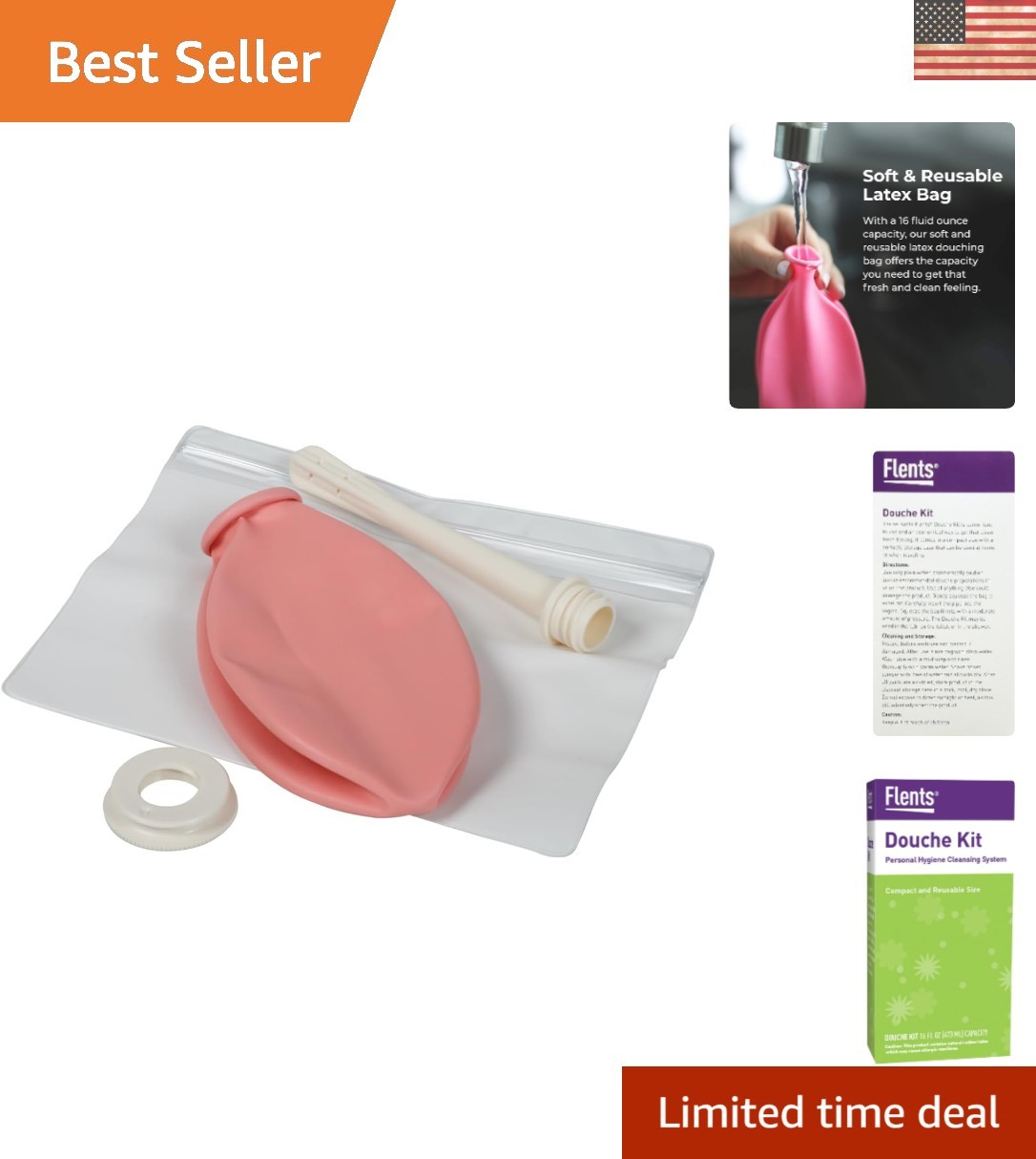 BPA-Free Reusable Douche Kit 16 fl oz – Travel-Friendly Personal Care Solution