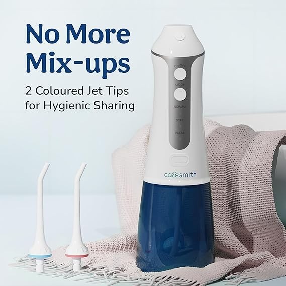 Caresmith Cordless Dental Flosser: 300ml Tank, 3 Modes, IPX7 Waterproof.