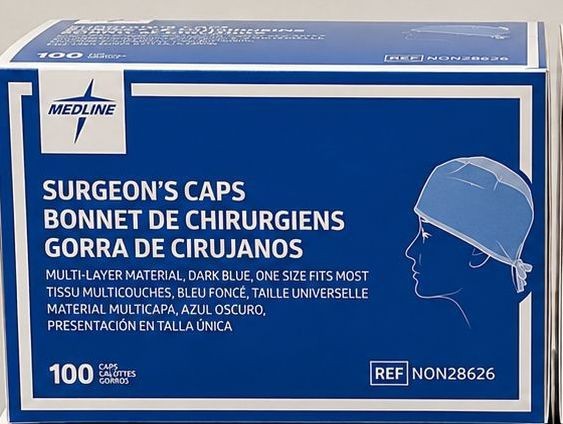 Medland Surgeons Caps Dark Blue One Side Fits Most 100 Counts N O N 2 8 6 2 6