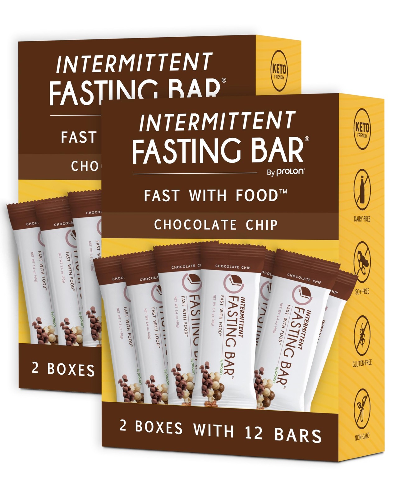 Fasting Bars 5g Protein 7g Fiber Keto Gluten Free 12 Count Prolon Keto-Friendly