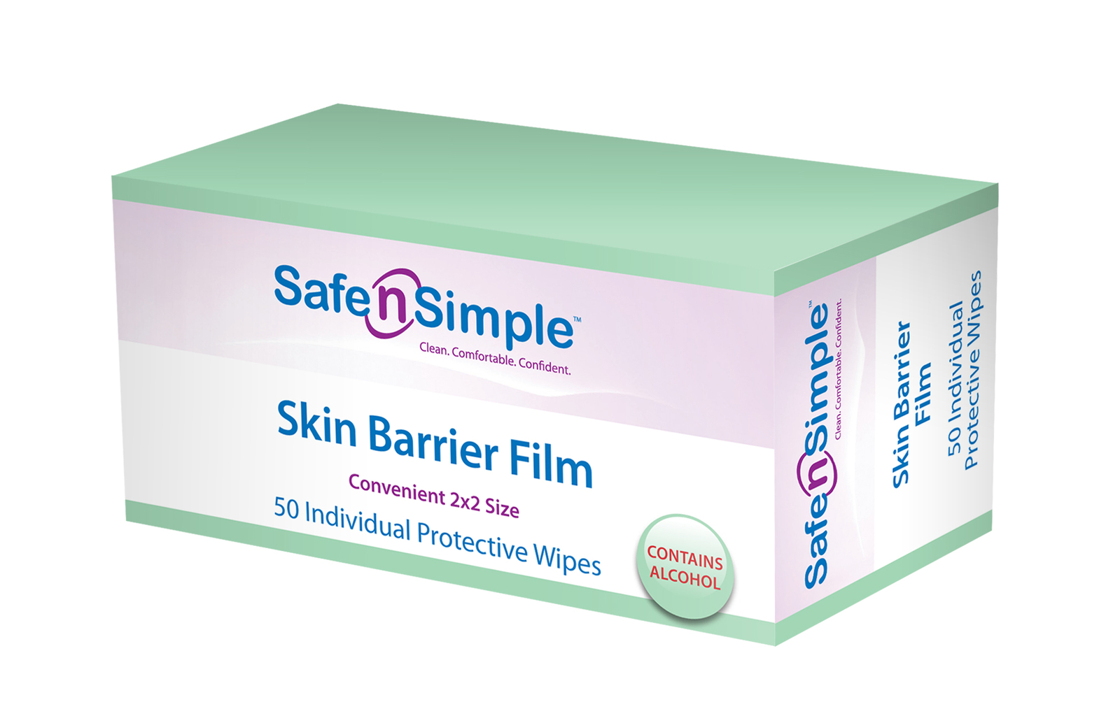 Safe n’ Simple Skin Barrier Wipes 2″ x 2″ with Alcohol 50 ct – RRSNS81850