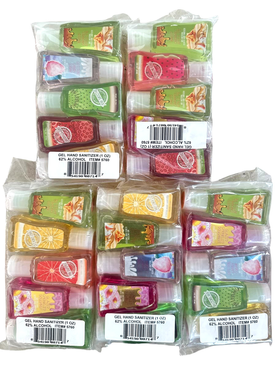 Gel Hand Sanitizer 25 Pieces Sanitizer 1 oz 62% Alcohol Mixed Scents