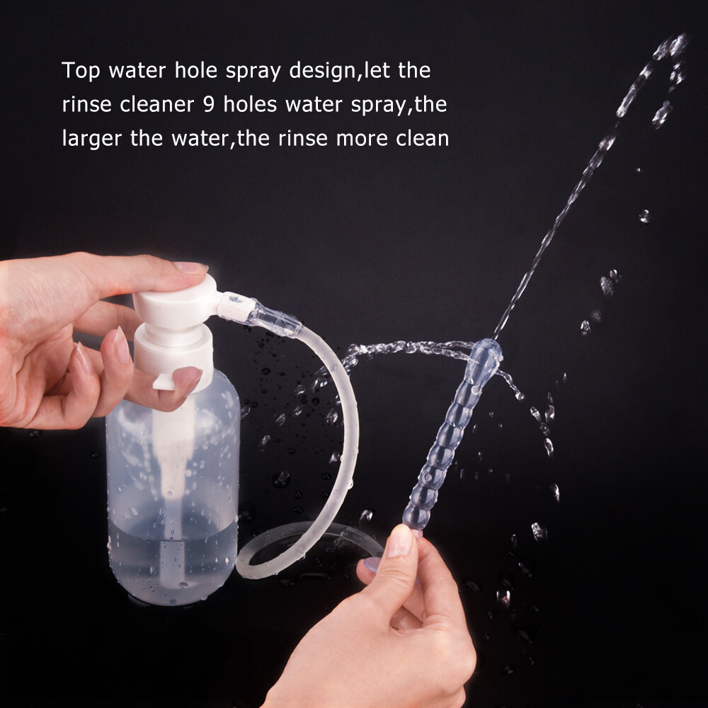300ml Reusable Vaginal Cleaning System Anal Douche for Women with 2 Nozzle Tips