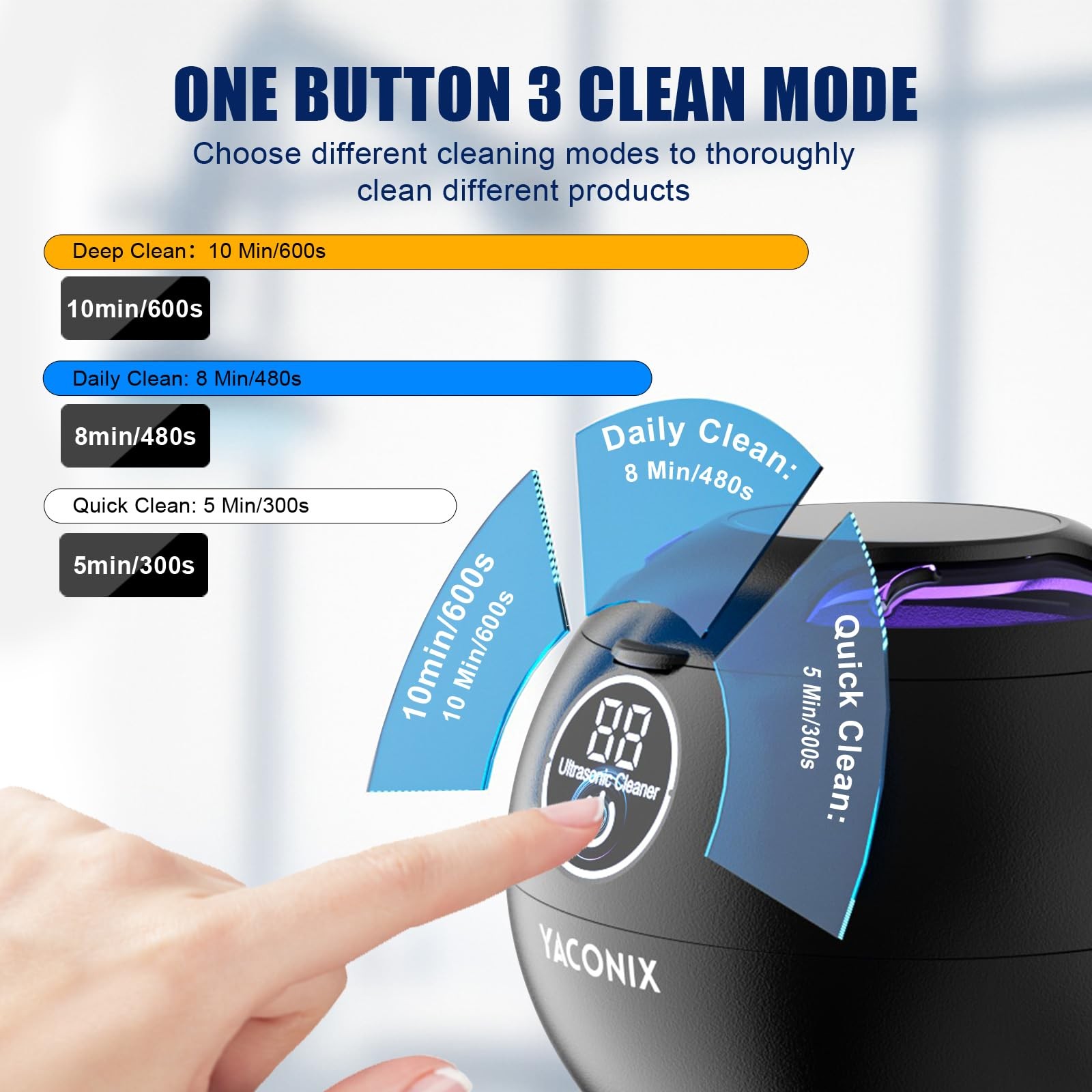 Ultrasonic Retainer Cleaner Machine 45kHz Dental with Black