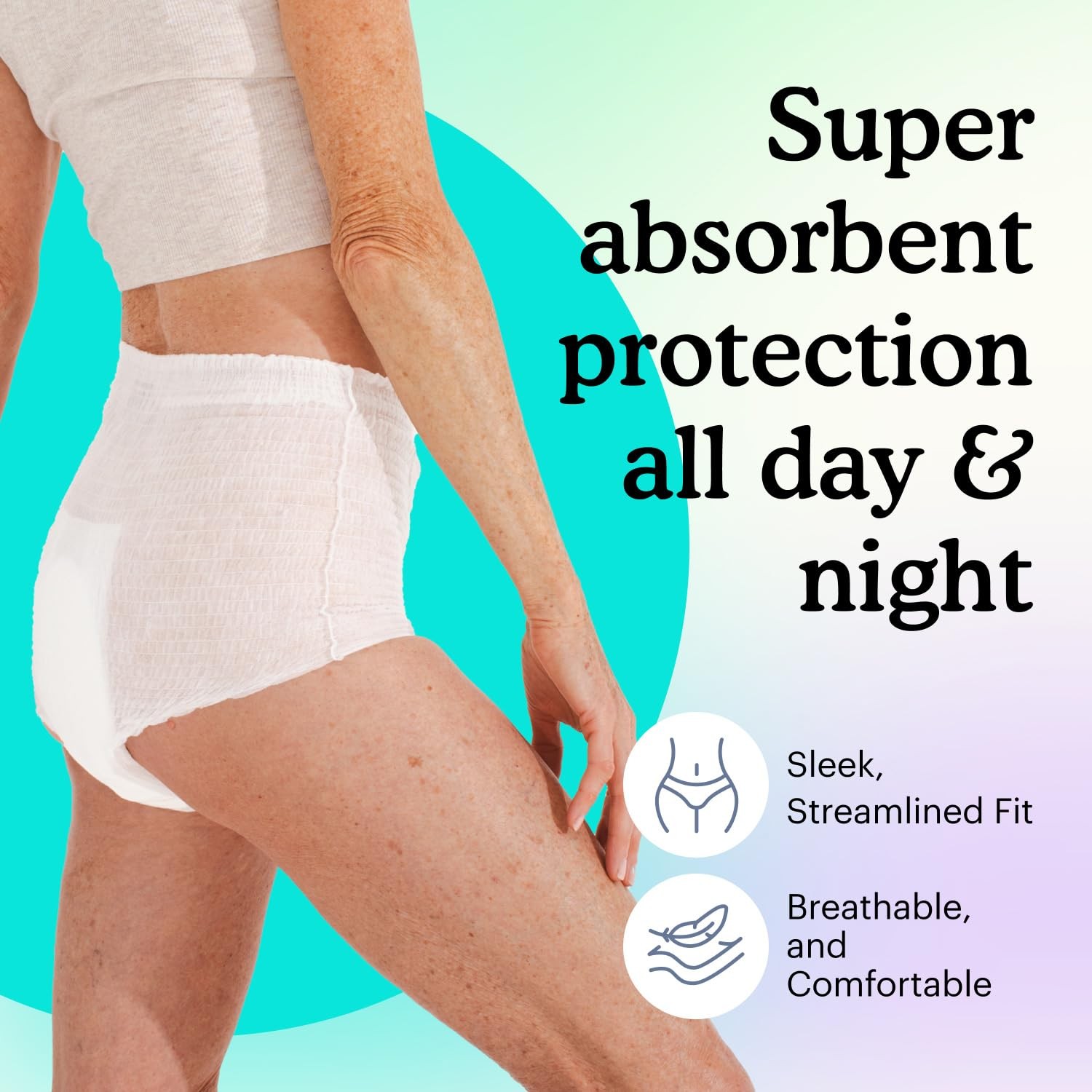 Adult Incontinence Underwear Women Large 56 Count 4 Pack White Overnight Because