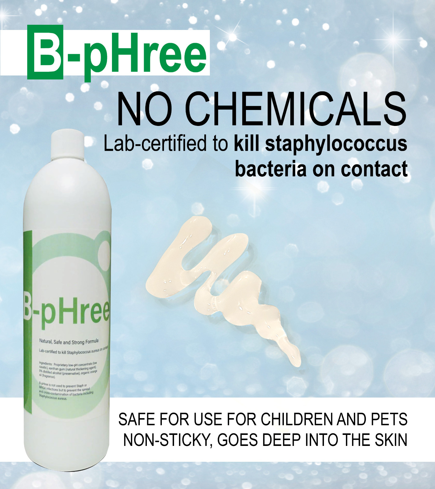 B-pHree 16oz – Remove bacteria from the skin, face, and scalp- Free Shipping
