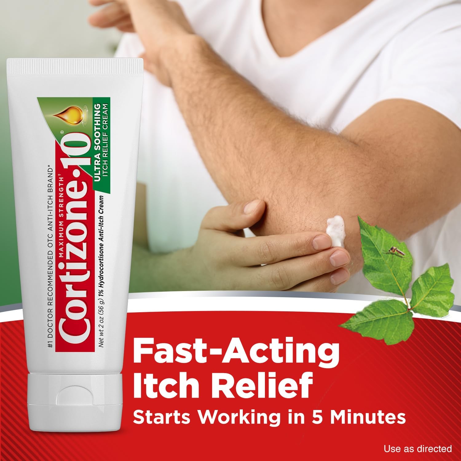Hydrocortisone Cream 1% Maximum Strength Anti Itch Relief 2 oz Cortizone