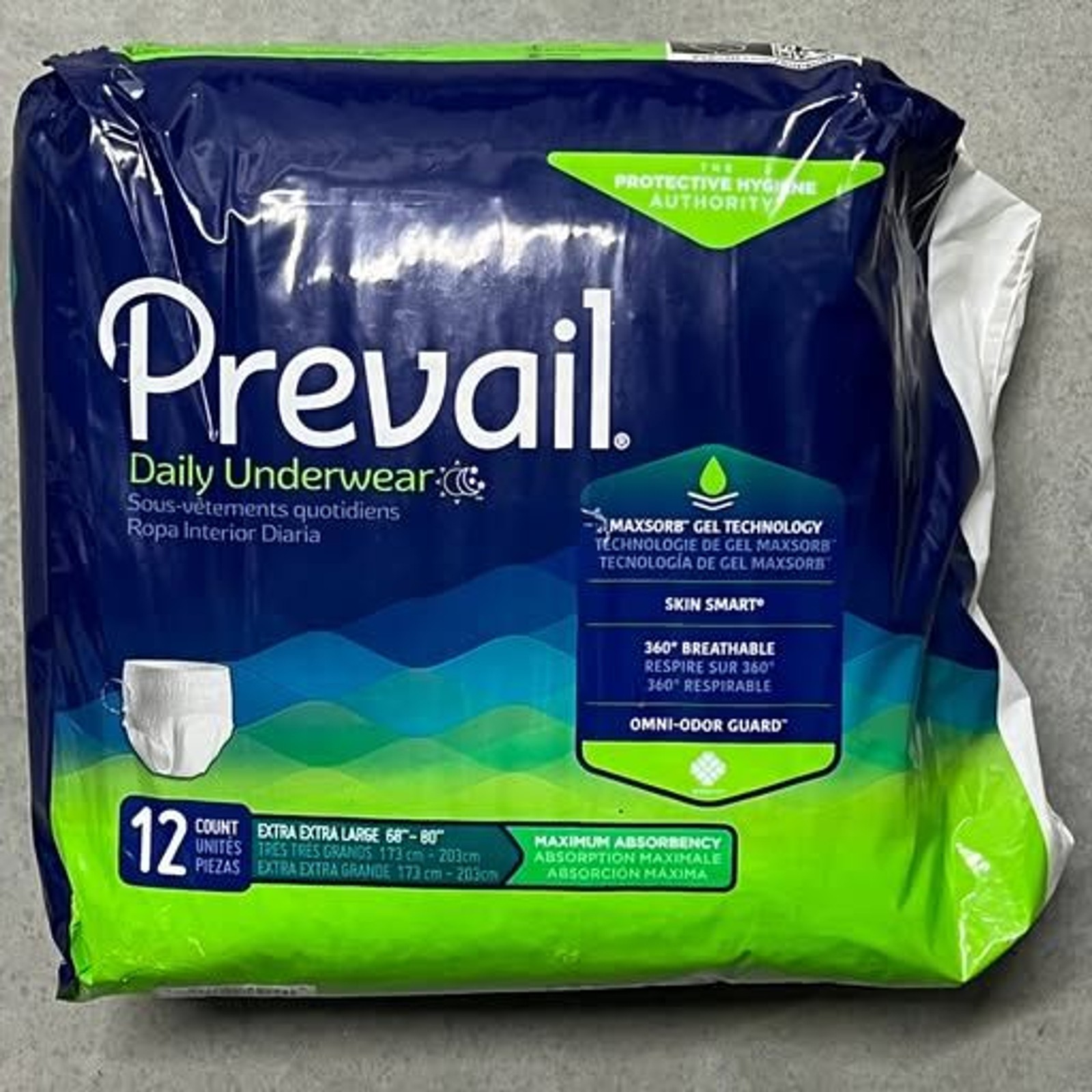 Prevail Daily XL Underwear 12 packs of 12 count