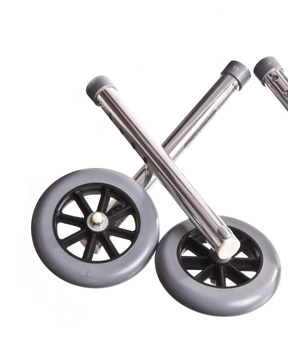 Walker Foot Piece Extension Set with 5″ Wheels, 7/8″ Frame, 1 Set