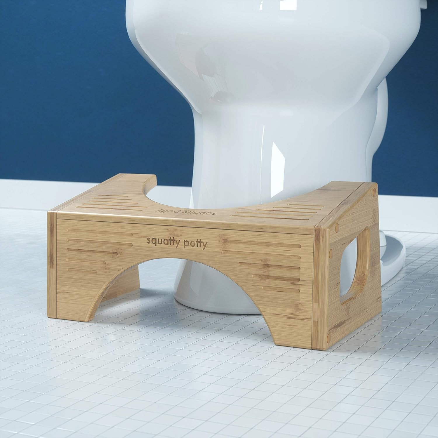 Toilet Stool Bamboo Flip 7 9 Adjustable Heights Brown Squatty Potty