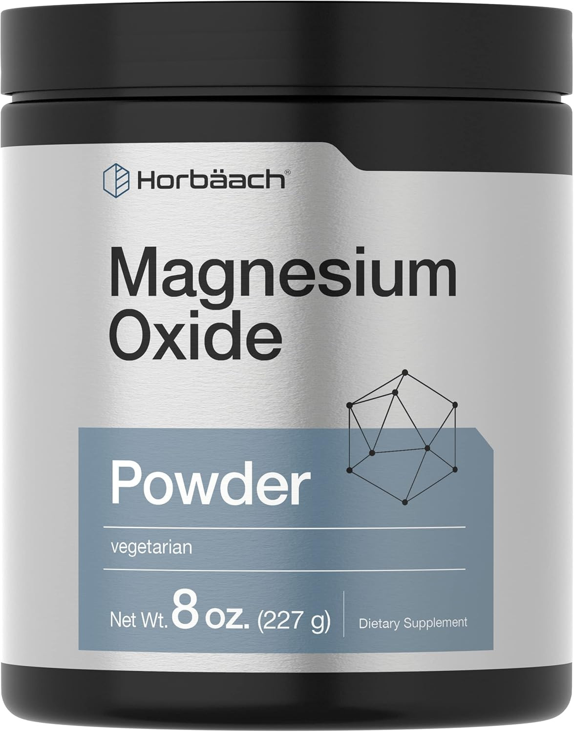 Óxido de magnesio en polvo 400 mg 227 g suplemento mineral vegetariano