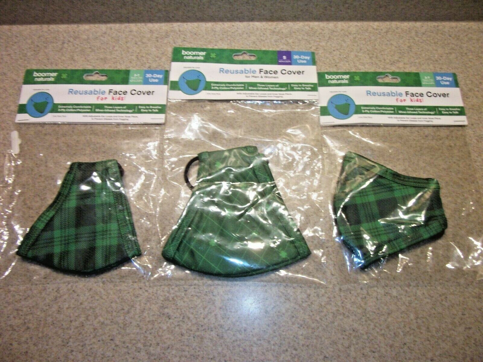 1 LADIES…2 CHILD’S FACE MASKS NEW IN PACKAGE