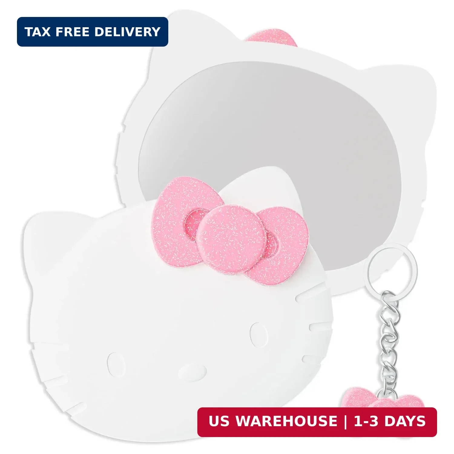 wet n wild Hello Kitty Collection, Mirror & Pink Bow Keychain Duo, Comfort-Grip