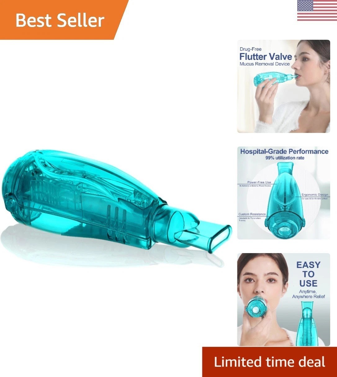 Drug-Free Adjustable Flutter Breathing Device – Enhance Lung Function Anywhere