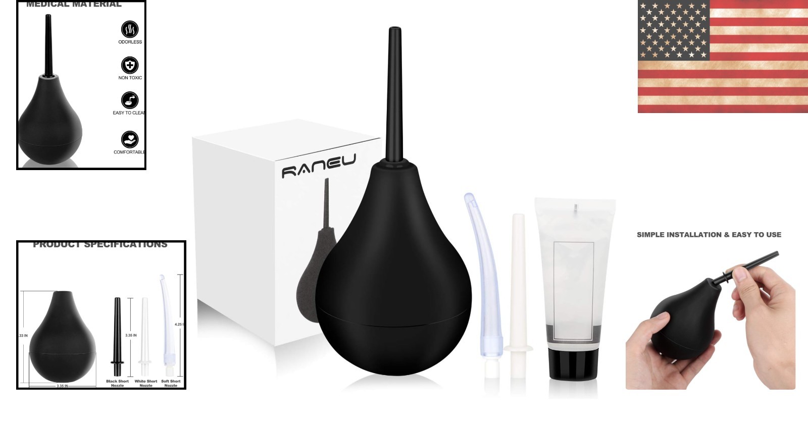 Complete Enema Douche Kit for Optimal Hygiene – 3 Interchangeable Nozzles