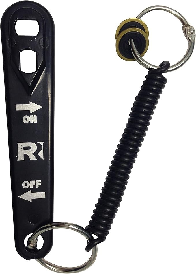 Oxygen Cylinder Wrench w/Bungee & 2 Brass Yoke Washer Seals for O-Ring Replac…