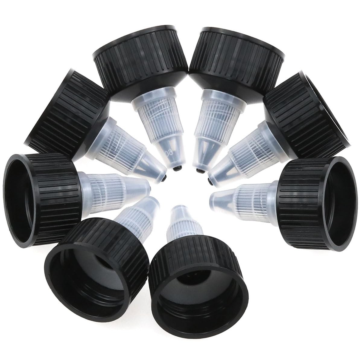 24/410 Natural Twist Top Caps – 12 PCS Black Dispensing Caps for Squeeze Bott…