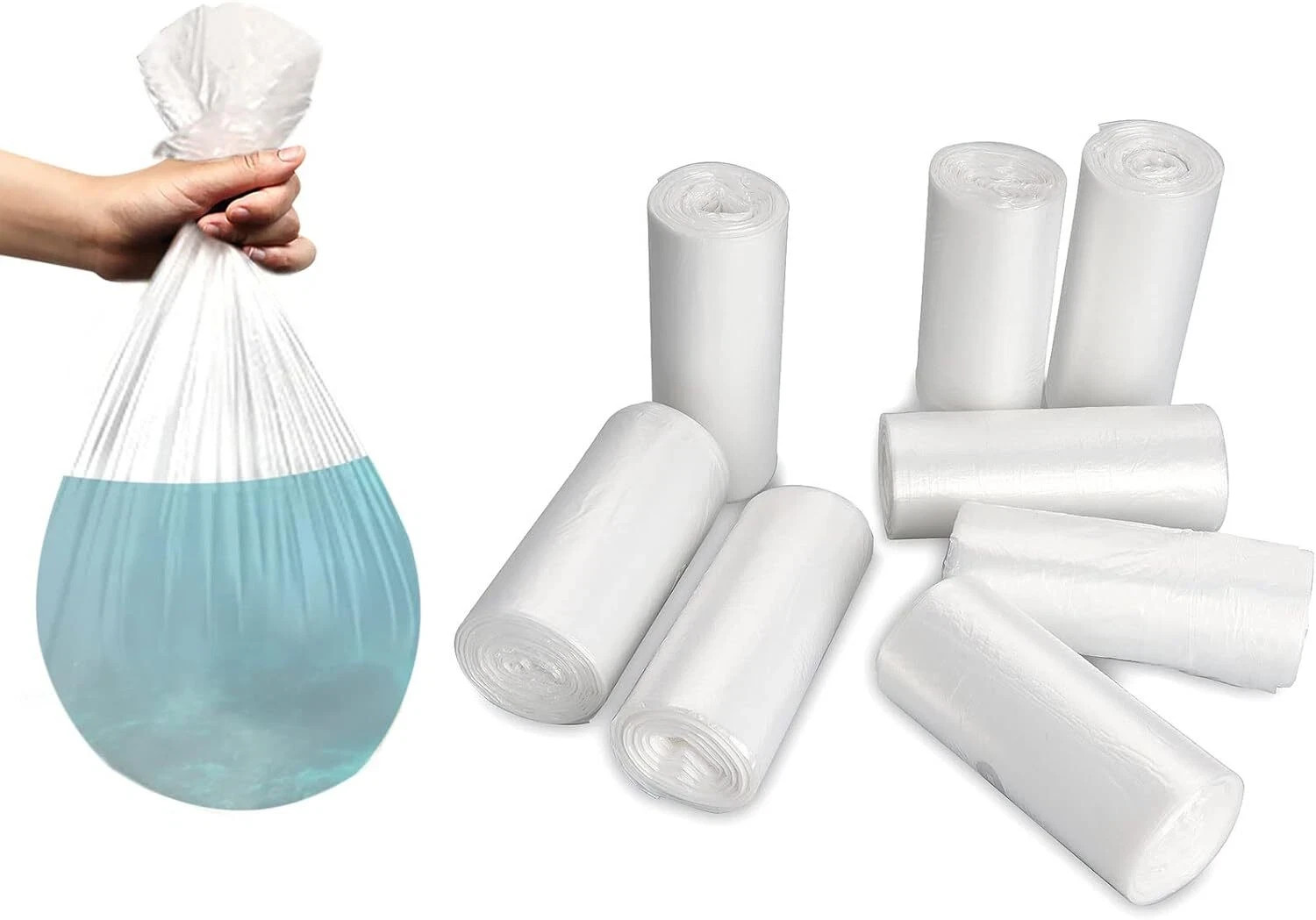 0.5 Gal Trash Bags Small 240 pcs Clear Strong Tiny 1 Count (Pack of 8), clear
