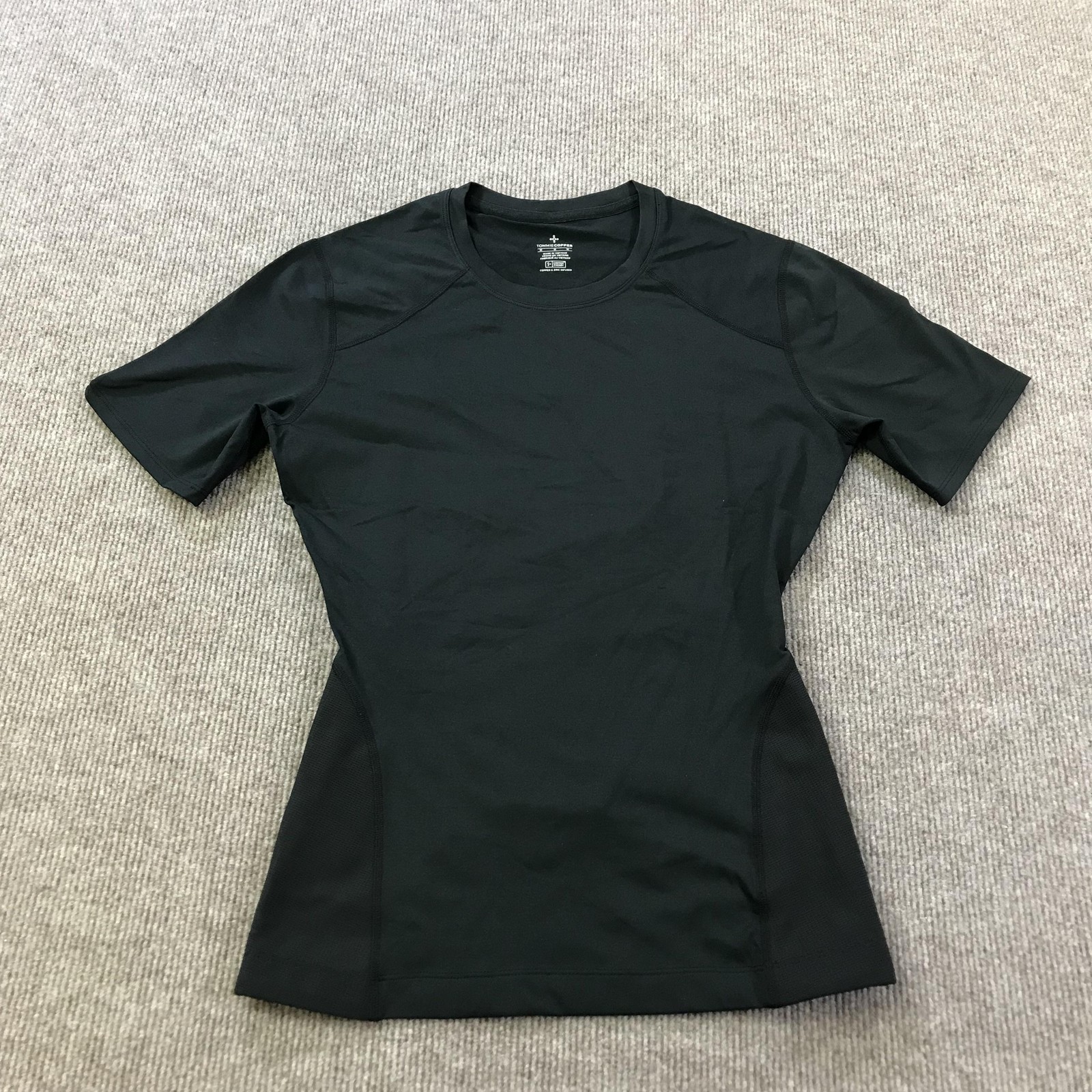 Tommie Copper Mens Lower Back Support Performance Compression Shirt Black Medium