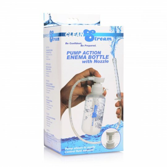 Pump Action Enema Bottle with Nozzle Douche CleanStream Silicone Polyethylene NR