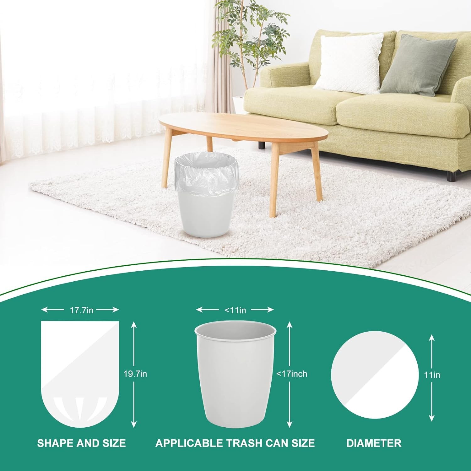Magesh 4 Gallon Trash Bag Strong, Leakage-Free, 1 Count (Pack of 105), Clear
