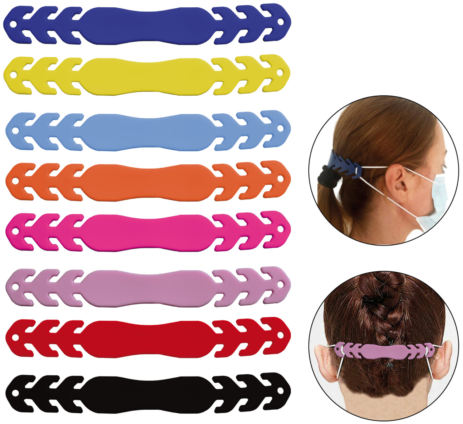 1x mask holder mask extension ear hook ear saver made of silicone