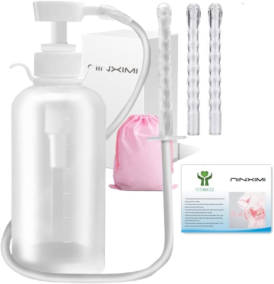 Reusable Manual Enema Cleaner 300ml Vaginal Douche Anal Pressure Set Kit