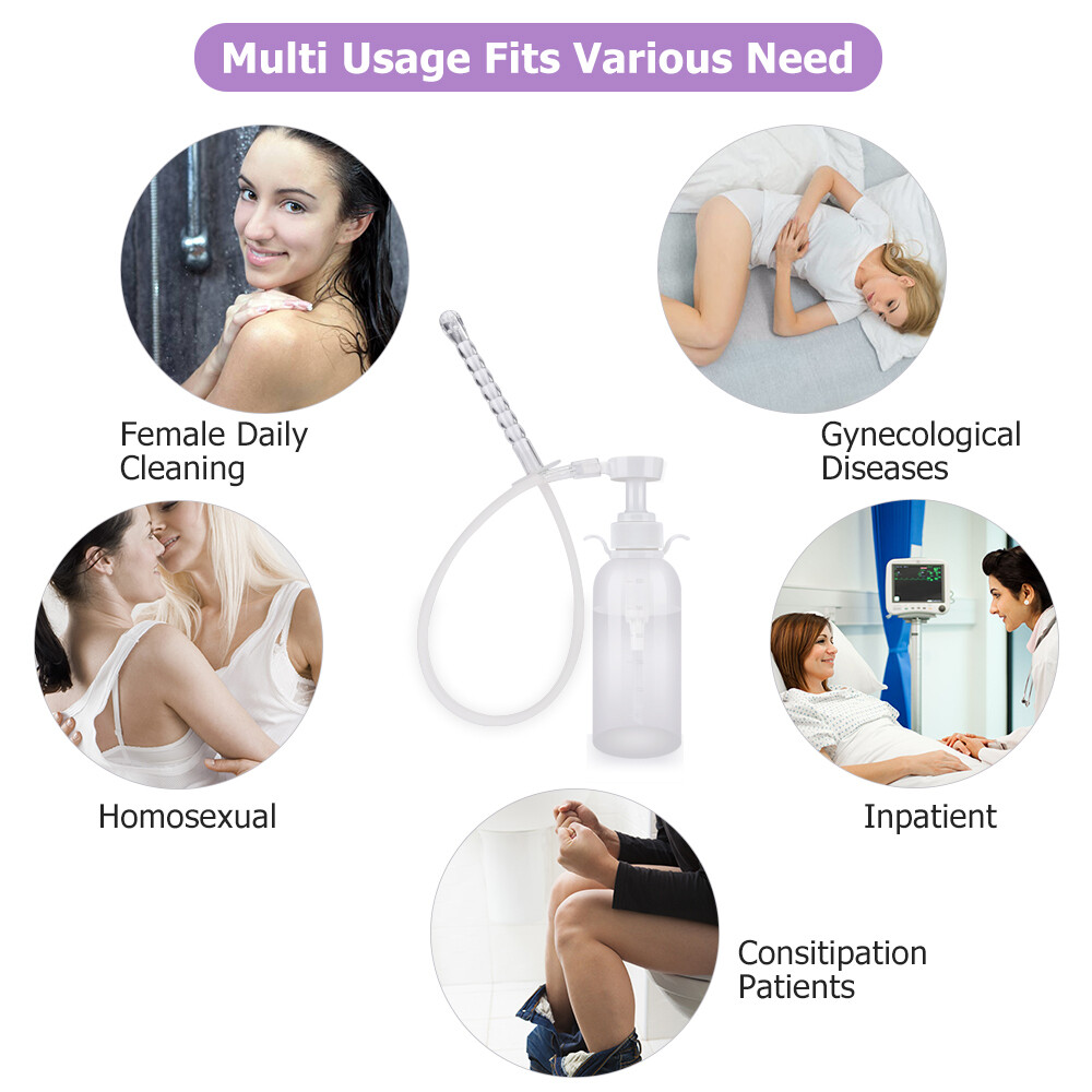 300 ml Reusable Vaginal Cleansing System Female Vaginal Rinse, Manual Cleanser