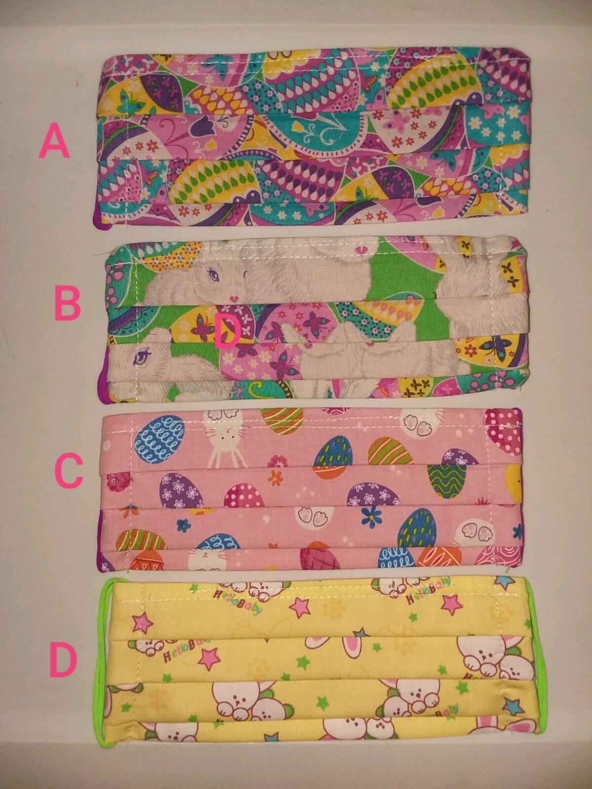 EASTER Handmade Face Mask, Cotton–READ DESCRIPTION PLEASE!! 3 designs!