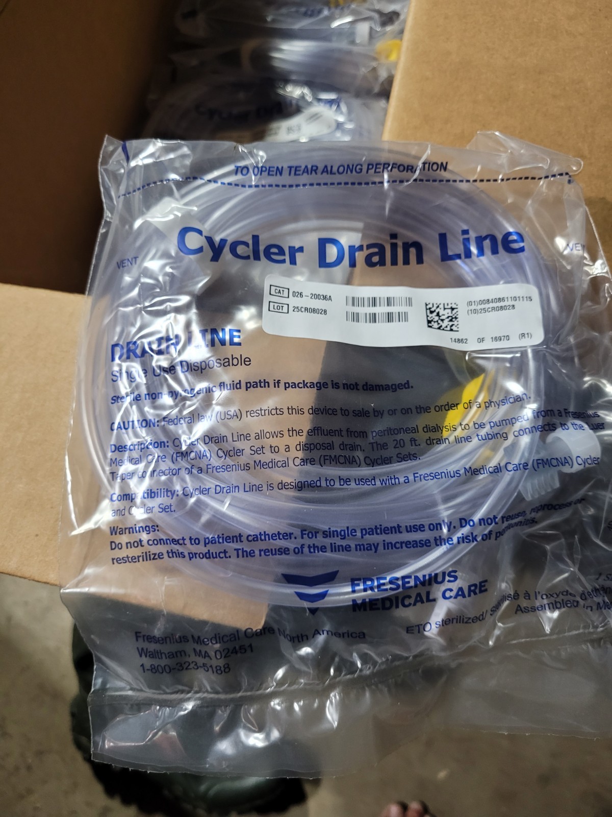 Cycler Drain Line by Fresenius 026-20036A Unopened, 11 units