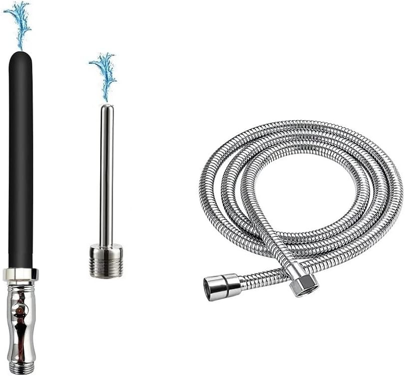 Shower Enema System, Douche Colonic Cleanse Kit, Bathroom Handheld 59.05inch Sta