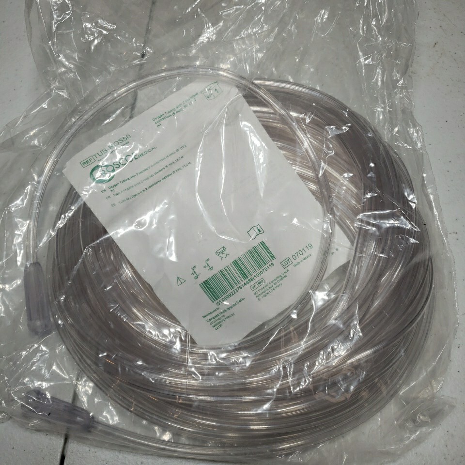 New Sealed Roscoe Medical TUB-ROS50 50ft. Oxygen Tubing 2 Standard Connectors