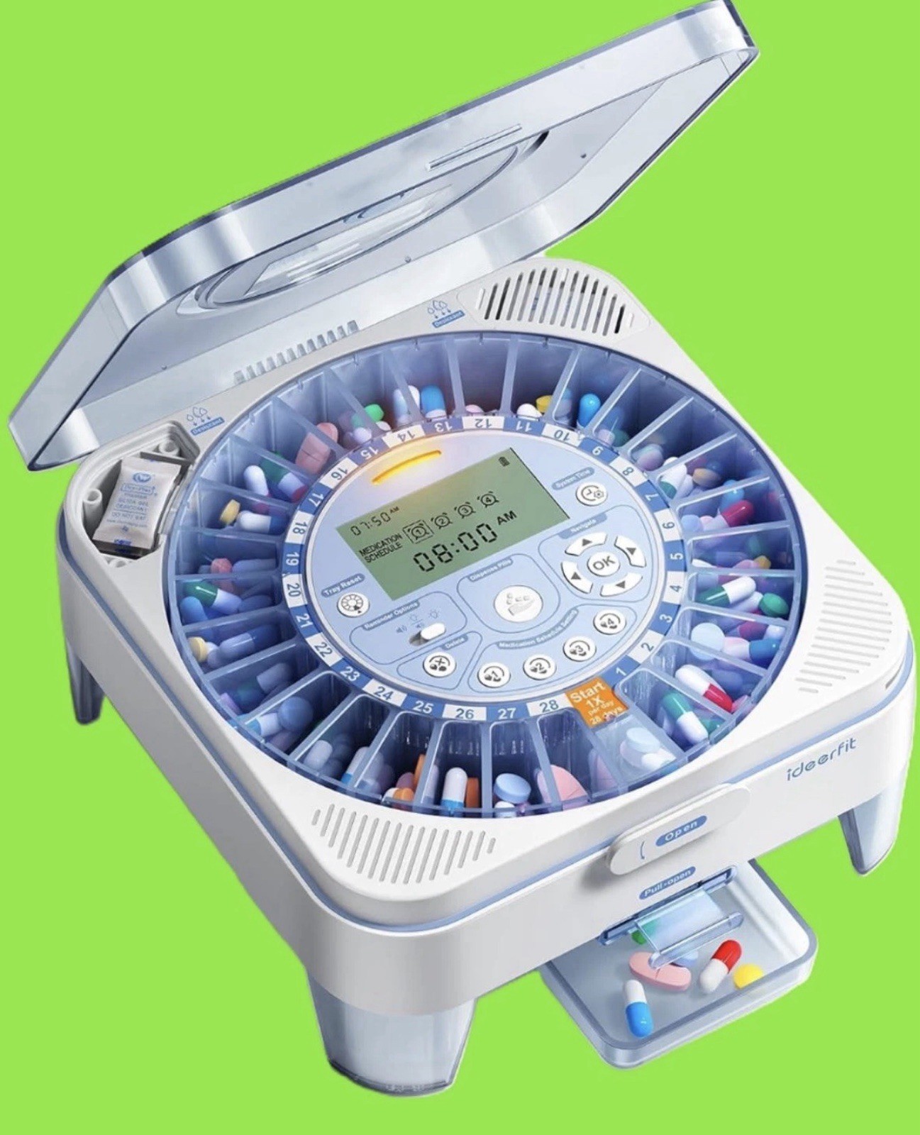 28 Day Automatic Pill Dispenser – One Daily Dispense (No APP), Sound & Light Ale